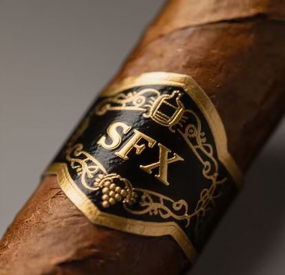 खरीदें Customized Shape ISO9001 Certified Full-automatic Production Gold Foil Embossed Cigar Label Adhesive Sticker online manufacture