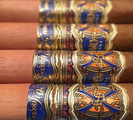 खरीदें Private Label Custom Shape Eco-friendly Cigar Band and Cigar Label with Gold Foil Printing online manufacture
