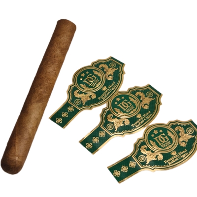 अच्छी कीमत High Quality Custom Cigar Ring Label Sticker Waterproof  OEM Vinyl UV Printed Cigar Ring Private Branding Cigar Label Sticker ऑनलाइन